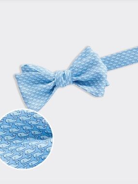 Vineyard Vines 100% Silk Whale Bow Tie Classic Coastal Prep